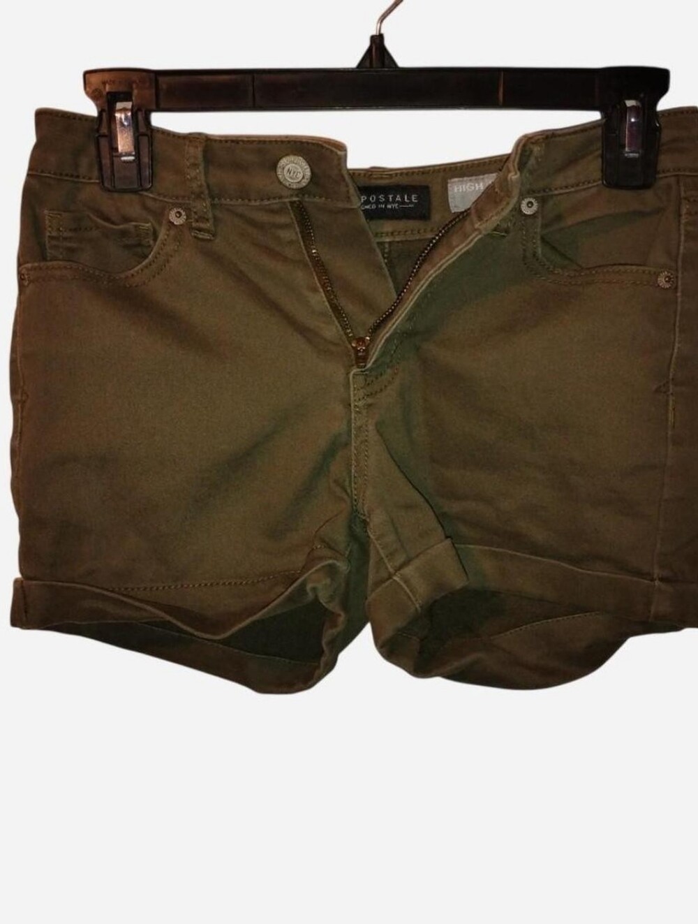Aeropostale Olive Green High Waisted Midi Shorts Size 00